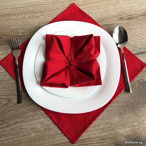 Сервировочная салфетка ОМурМебель с держателем Рога оленя (6шт, красный)