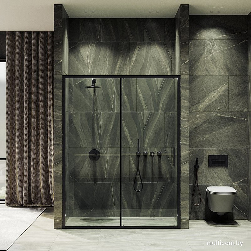 Душевая дверь MaybahGlass 195x120 MGD-1276-6 (бесцветный/черный)