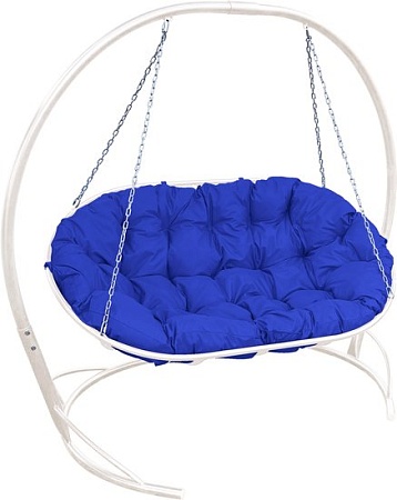 Подвесной диван M-Group Мамасан 12120110 (белый/синяя подушка)