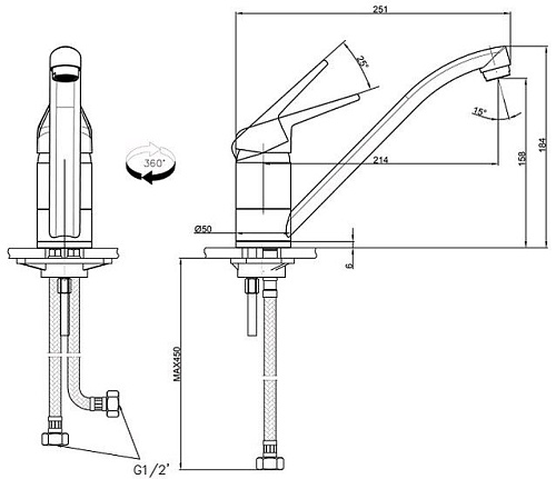 Смеситель Franke Novara-Plus 115.0347.142 (хром)