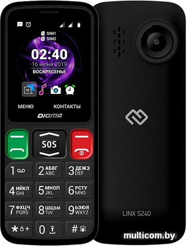 Мобильный телефон Digma Linx S240 (черный)