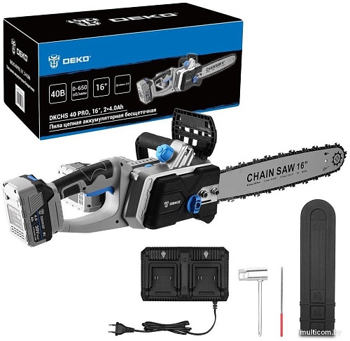 Аккумуляторная пила Deko DKCHS 40 PRO 083-2002 (с 2-мя АКБ)