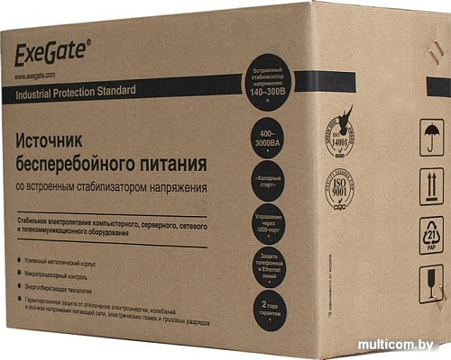 Источник бесперебойного питания ExeGate Power Smart ULB-650.LCD.AVR.EURO.RJ.USB
