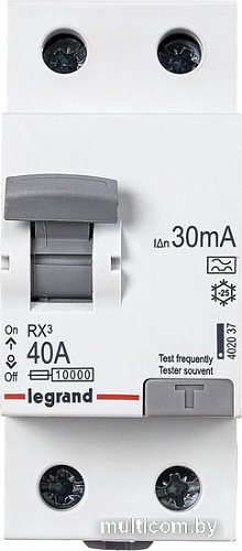 Устройство защитного отключения Legrand RX3 2P 40A 10kA 30mA A 402037