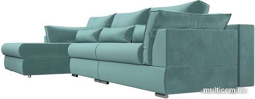 Угловой диван Mebelico Пекин Long 115424L (левый, велюр, бирюзовый)