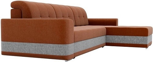 Угловой диван Mebelico Честер 61125 (правый, рогожка, коричневый/серый)