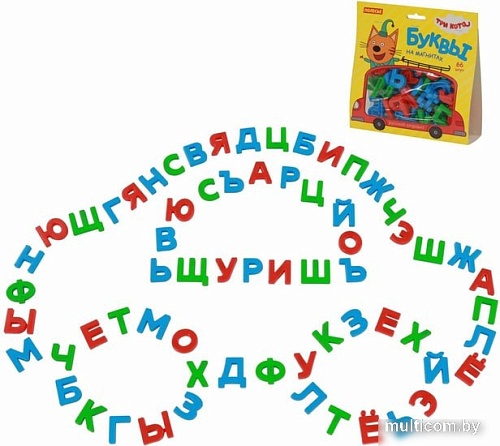 Алфавит Полесье Три кота (66 букв, магнит)