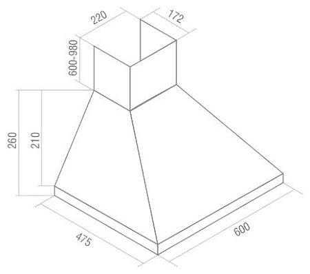 Каминная вытяжка DARINA Umbrella Retro В 608 Bg