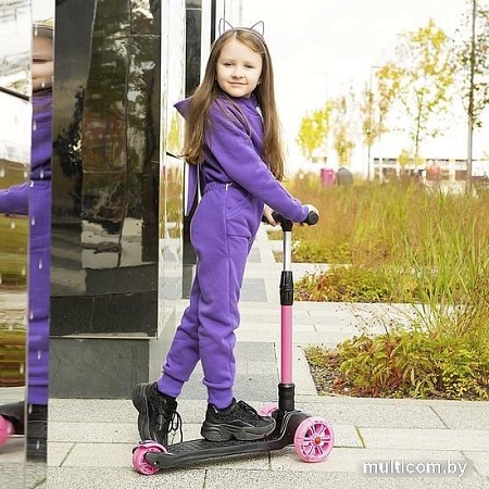 Трехколесный самокат Maxiscoo Junior Delux MSC-J072001D (черный/розовый)