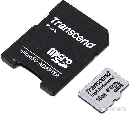 Карта памяти Transcend microSDHC HE (Class 10) UHS-I 16GB + адаптер [TS16GUSDHC10V]