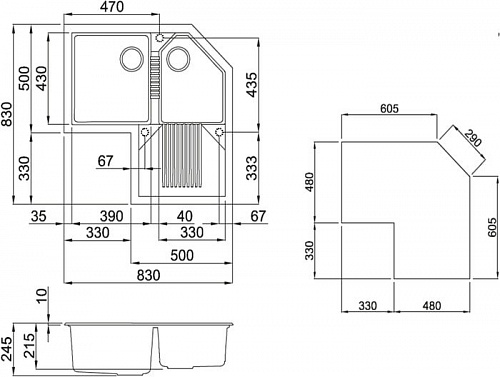 Кухонная мойка Elleci Tekno Corner Ghisa 70