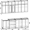 Готовая кухня Интермебель Лион-8 2.4м без столешницы (белый софт)