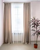 Комплект штор Decoretto Бархат премиум БП-К7 3x2.5 м (бежевый, 2 шт)