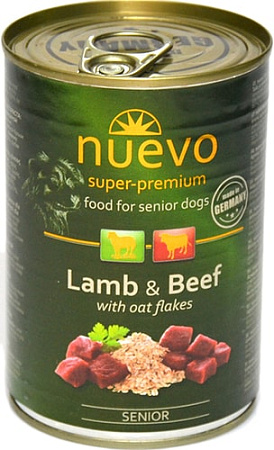 Консервированный корм для собак Nuevo Senior Lamb and Beef with oat flakes 400 г