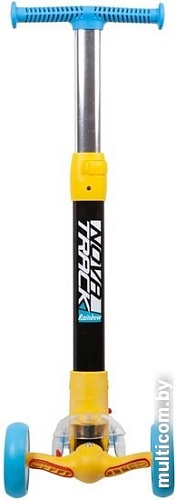 Самокат Novatrack RainBow Pro Transparent 120PROT.RAINBOW.BL20 (голубой/желтый)