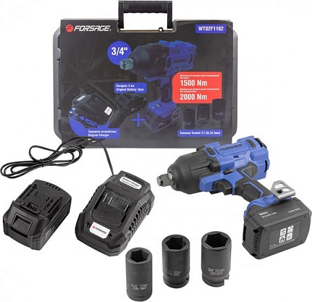 Гайковерт FORSAGE F-WT02F1162 (с 2-мя АКБ, кейс)