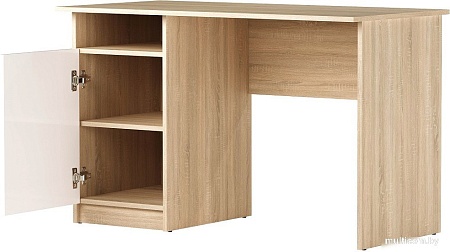 Стол Памир ПКС-12 (дуб сонома/белый глянец)