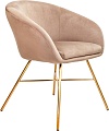 Стул с подлокотниками AksHome Amur (светло-коричневый велюр/золото)