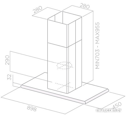 Кухонная вытяжка Elica Galaxy Island BLIX/A/90X45