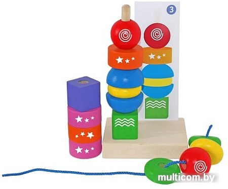 Пирамидка Краснокамская игрушка Геометрическая фантазия ПИР-20