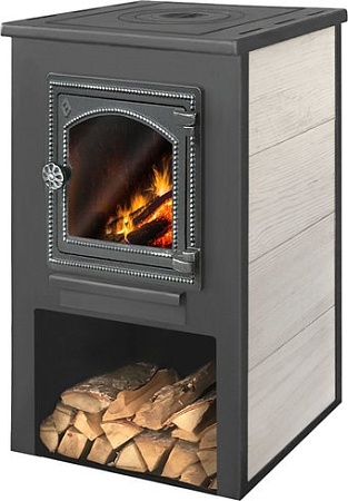 Свободностоящая печь-камин Этна ДТ-4С с плитой