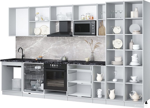 Готовая кухня Интерлиния Мила Лайт 3.5-ПМ2 (дуб золотой/бетон/дуб бунратти)