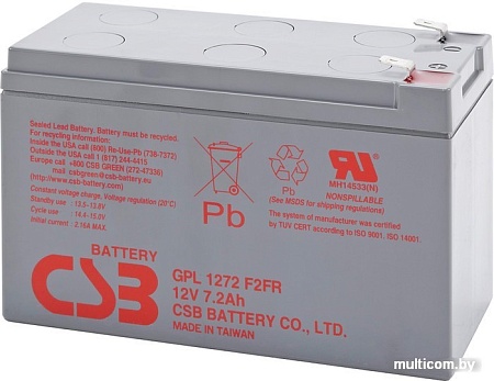 Аккумулятор для ИБП CSB GPL1272 (12В/7.2 А·ч)