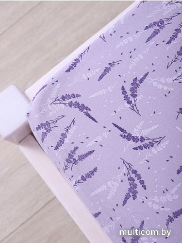 Постельное белье Luxsonia Трикотаж на резинке 80x200 2230 (лаванда сиреневый)