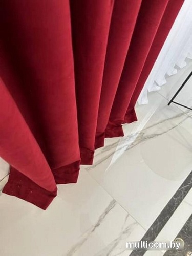 Комплект штор Модный текстиль Канвас 01L 112MTKANVASMO2-3 2.7x3 (2шт, марсала/серебряный)