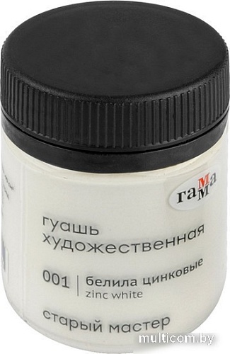 Гуашь Гамма Старый Мастер 001 12112040001 (белила цинковые)