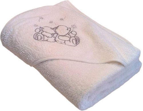 Полотенце с капюшоном Goodness Детское 100x100 (белый/зайчик)