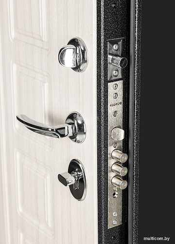 Металлическая дверь Guard MG60 МДФ 87х205 правая (черное серебро/белый ясень)