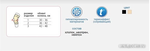 Ортез коленный Польза Разомкнутый 0805 (р.2, черный)