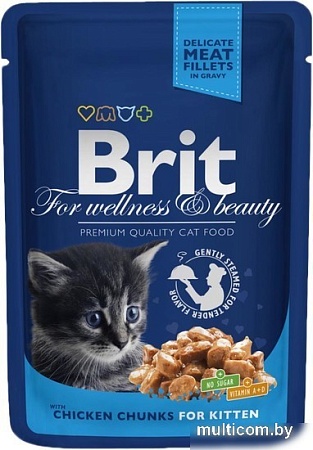 Корм для кошек Brit Premium Cat Pouches Chicken Chunks for Kitten 0.1 кг