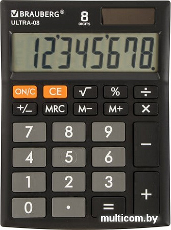 Бухгалтерский калькулятор BRAUBERG Ultra-08-BK 250507 (черный)