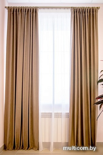 Комплект штор Decoretto Нубук мягкий НМП-K8 2.5x2.6 м (коричневый, 2 шт)
