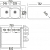Кухонная мойка Ukinox Комфорт COL780.480-20GT6K 3L