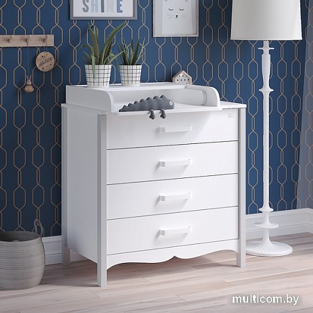 Комод Атон Мебель Felix (белый/серый камень)