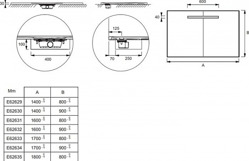 Душевой поддон Jacob Delafon Surface 140x90