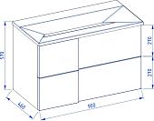 Lauter Тумба под умывальник Nelli 90 (антрацит п/мат/бетон)