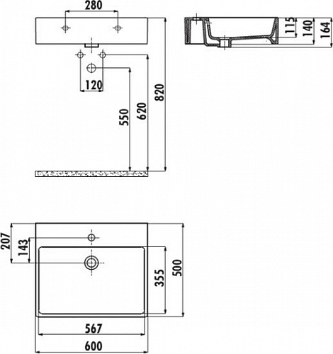 Умывальник Creavit Next 60x50 NX260-00CB00E-0000