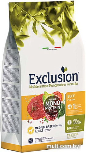 Сухой корм для собак Exclusion Monoprotein Beef Noble Grain для средних пород NGABM03 (3 кг)