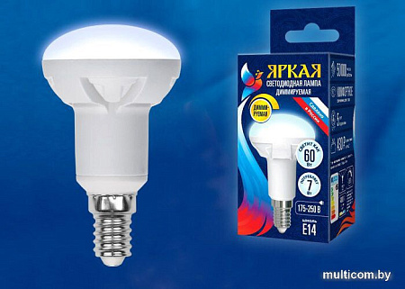 Светодиодная лампочка Uniel LED-R50 7W/4000K/E14/FR/DIM PLP01WH UL-00004709