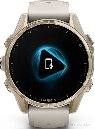 Умные часы Garmin Fenix 8 Sapphire 43мм (золотистый, дымчато-серый ремешок)