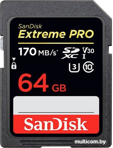 Карта памяти SanDisk Extreme PRO SDXC SDSDXXY-064G-GN4IN 64GB