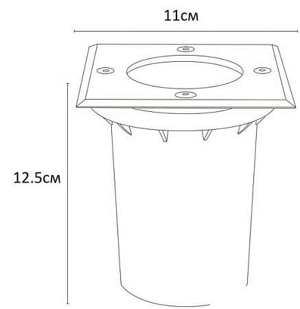 Тротуарный встраиваемый светильник Arte Lamp Piazza A6015IN-1SS