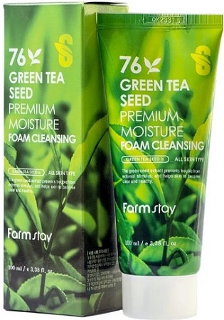 FarmStay Пенка для умывания С семенами зеленого чая (100 мл)