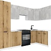 Готовая кухня ВерсоМебель Эко-2 1.4x2.7 правая (бетонный камень/дуб эвок прибрежный/ст. альберика)