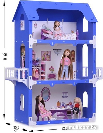 Кукольный домик Krasatoys Екатерина с мебелью 000262 (белый/синий)