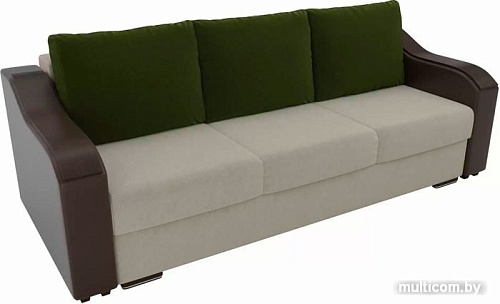 Диван Лига диванов Монако 102033 (бежевый/коричневый/зеленый)